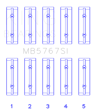 King Engine Bearings Main Bearing Set For Nissan Hr15/16De - MB5767SI