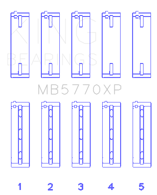 King Engine Bearings MAIN BEARING SET For NISSAN VK45DD/E, VK50VE, VK56DE/VD (NISSAN VK45DD/E, VK50VE, VK56DE/VD) - MB5770XP0.25