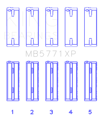 King Engine Bearings Main Bearing Set For Hyundai G4Kf - MB5771XP0.25