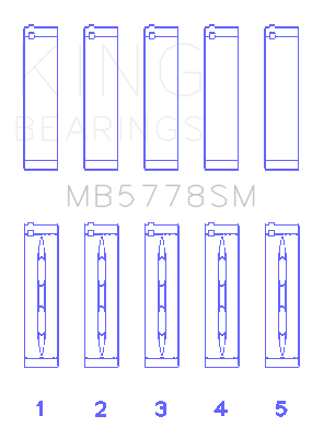 King Engine Bearings Main Bearing Set For Audi Byt, Cdnc, Cczd, Cpsa - MB5778SM0.25
