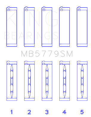King Engine Bearings MAIN BEARING SET For AUDI CDAA, CDHA, CDHB, CDAB (AUDI CDAA, CDHA, CDHB, CDAB) - MB5779SM0.25