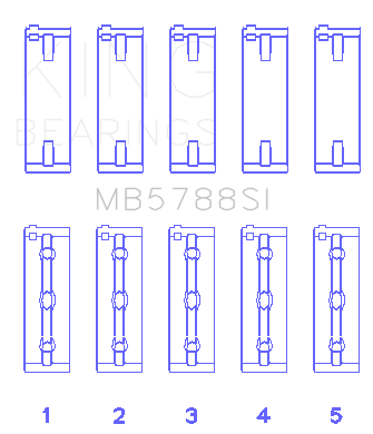King Engine Bearings Main Bearing Set For Suzuki J24B - MB5788SI