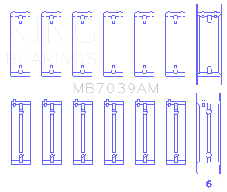 King Engine Bearings Main Bearing Set For B.M.W/Opel M 51, M 57, D 25, Y 25 Td - MB7039AM