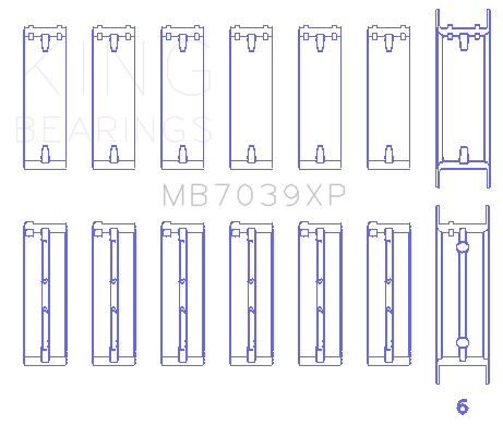 King Engine Bearings Main Bearing Set For Bmw M20, M50 2.0L, 2.5L, 2.7L - MB7039XP