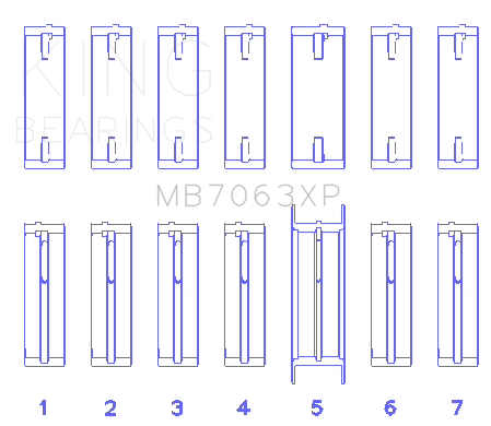 King Engine Bearings Main Bearing Set For Ford El 4L - MB7063XP