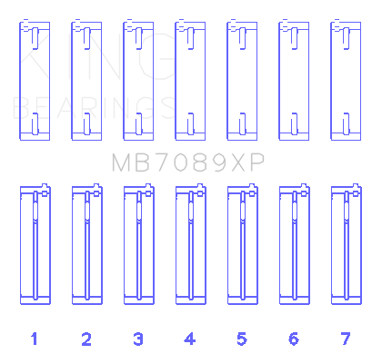 King Engine Bearings Main Bearing Set For Volkswagen Vr6 2.8L - MB7089XP