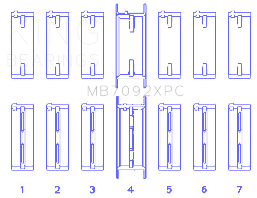 King Engine Bearings Main Bearing Set For Nissan Rb26Dett, 24V - MB7092XPC