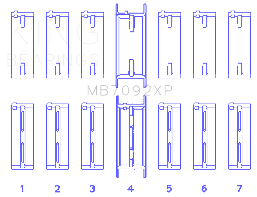 King Engine Bearings Main Bearing Set For Nissan Rb26Dett, 24V - MB7092XP