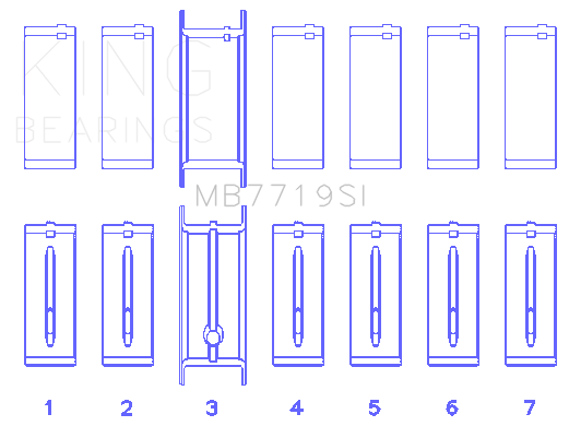 King Engine Bearings MAIN BEARING SET For AMC / JEEP 242CI 4.0L POWER-TEC (AMC / JEEP 242CI 4.0L POWER-TEC) - MB7719SI 020