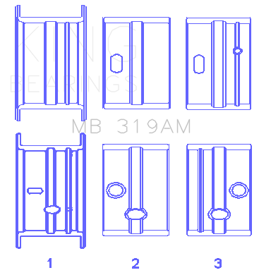 King Engine Bearings MAIN BEARING SET For JEEP WILLYS (JEEP WILLYS) - MB 319AM