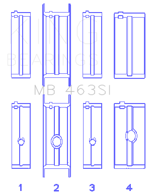 King Engine Bearings MAIN BEARING SET For CHRYSLER 239 1987-1991 (CHRYSLER 239 1987-1991) - MB 463SI 020