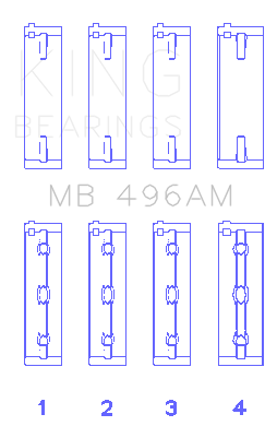 King Engine Bearings MAIN BEARING SET For MAZDA KL V6 (MAZDA KL V6) - MB 496AM0.5