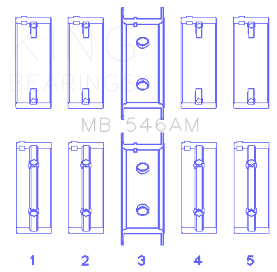 King Engine Bearings MAIN BEARING SET For MITSUBISHI G25B, 4G54, 4G53 (MITSUBISHI G25B, 4G54, 4G53) - MB 546AM