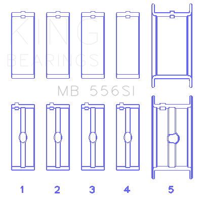 King Engine Bearings MAIN BEARING SET For CHEVROLET 396-502 GEN IV, V, VI (CHEVROLET 396-502 GEN IV, V, VI) - MB 556SI 030