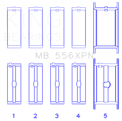 King Engine Bearings MAIN BEARING SET For CHEVROLET 396-502 GEN IV, V, VI (CHEVROLET 396-502 GEN IV, V, VI) - MB 556XPN 001