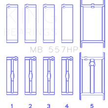 King Engine Bearings MAIN BEARING SET For GENERAL MOTORS 262, 267, 302, 307, 327, 350 (GENERAL MOTORS 262, 267, 302, 307, 327, 350) - MB 557HP 001