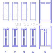 King Engine Bearings MAIN BEARING SET For GENERAL MOTORS 262, 267, 302, 307, 327, 350 (GENERAL MOTORS 262, 267, 302, 307, 327, 350) - MB 557XPC 010