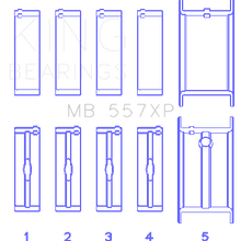 King Engine Bearings MAIN BEARING SET For GENERAL MOTORS 262, 267, 302, 307, 327, 350 (GENERAL MOTORS 262, 267, 302, 307, 327, 350) - MB 557XP 010