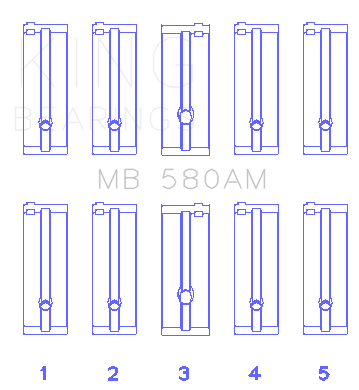 King Engine Bearings MAIN BEARING SET For TOYOTA 21R, (TOYOTA 21R,) - MB 580AM0.75