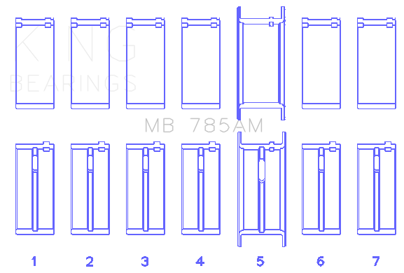 King Engine Bearings MAIN BEARING SET For FORD 200 3.3L 12V (FORD 200 3.3L 12V) - MB 785AM 010