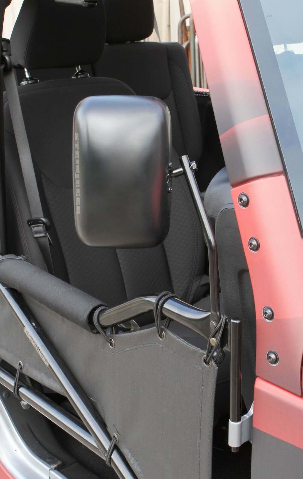 Steinjager Doors Wrangler JK 2007-2018 Mirror Legs to Fit Tube Doors Black Powder Coat - J0031064
