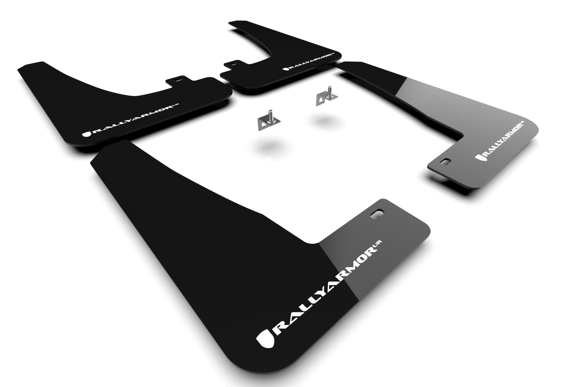 Rally Armor Black Mud Flap/White Logo (2022-2025 X) - MF102-UR-BLK/WH