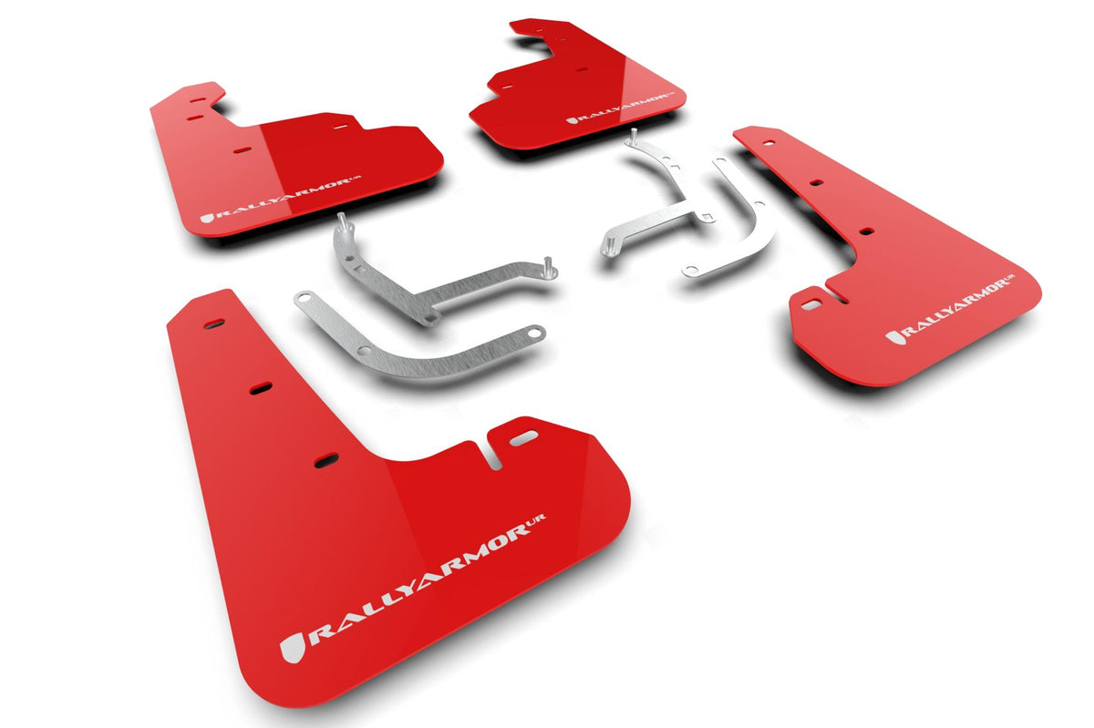 Rally Armor Red Mud Flap/White Logo (2024-2025 Impreza) - MF105-UR-RD-WH