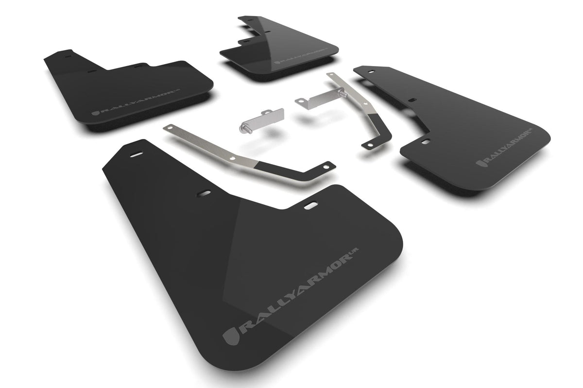 Rally Armor Black Mud Flap/Grey Logo (2024-2025 Crosstrek) - MF106-UR-BLK-GRY