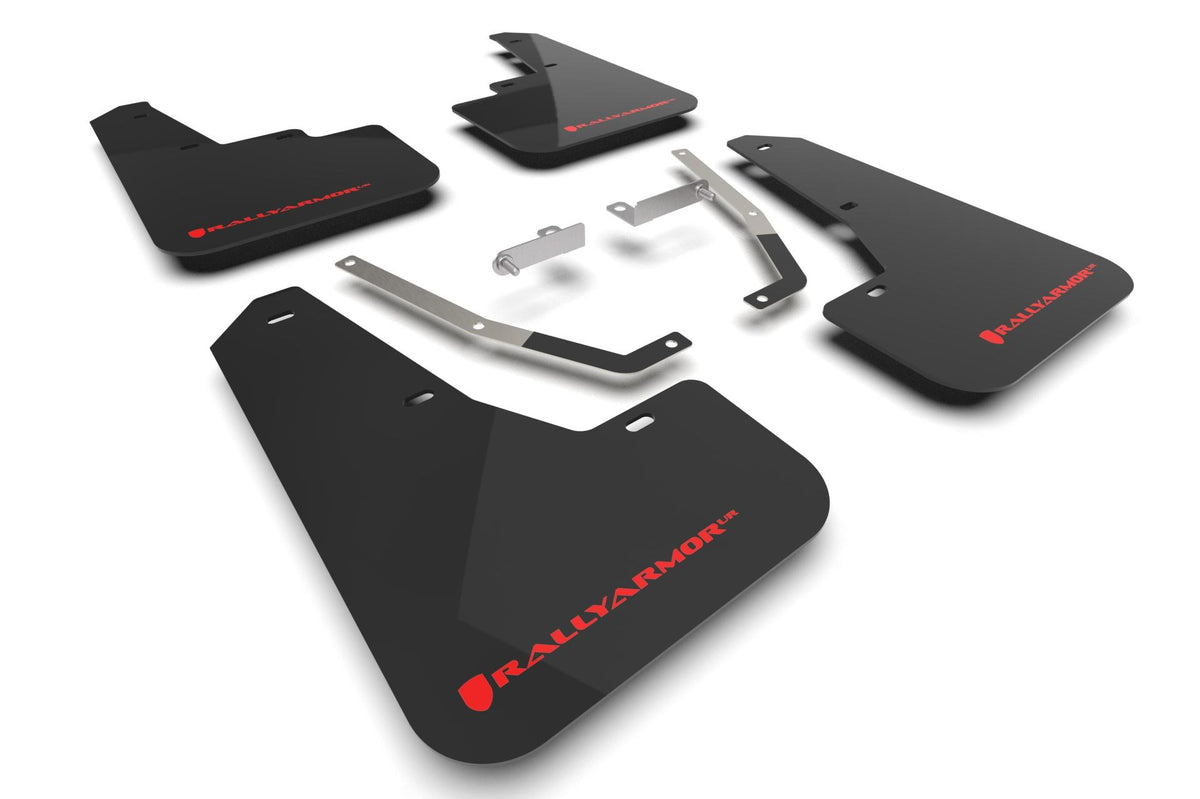 Rally Armor Black Mud Flap/Red Logo (2024-2025 Crosstrek) - MF106-UR-BLK-RD