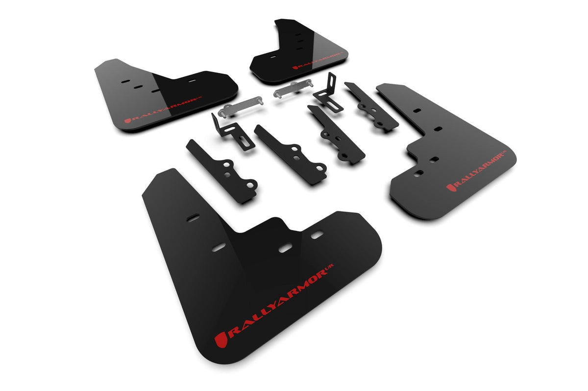 Rally Armor Black Mud Flap/Red Logo (2025 K4) - MF111-UR-BLK-RD