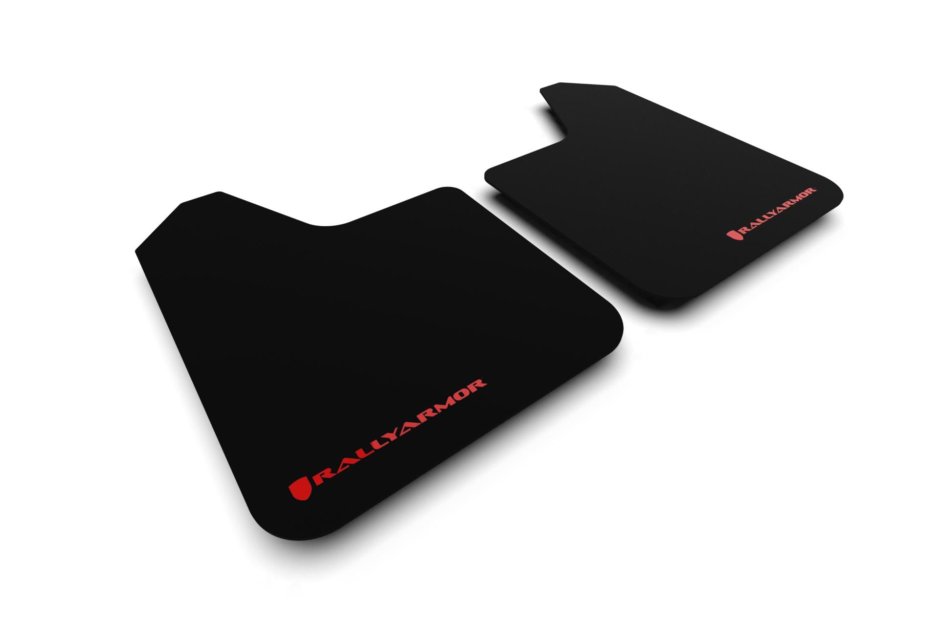 Rally Armor Black Mud Flap/Red Logo - MF12-BAS-RD-LRT
