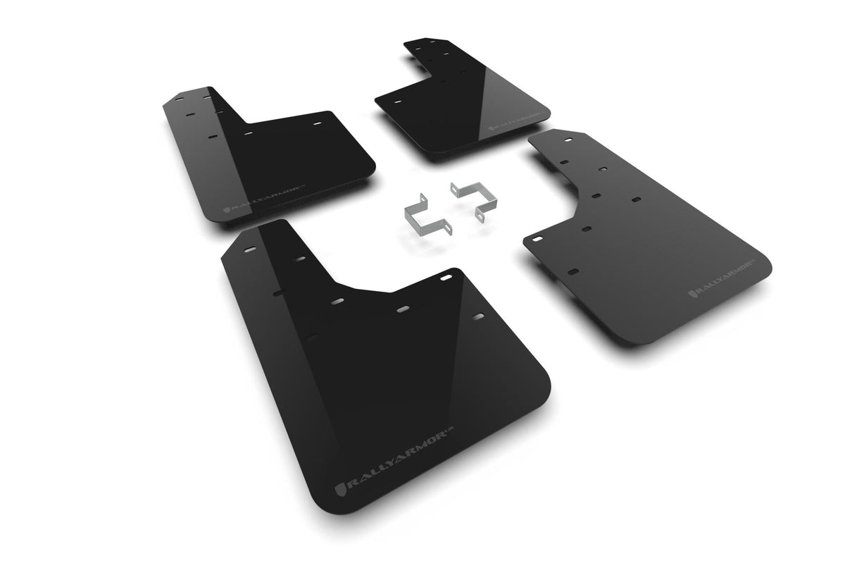 Rally Armor Black Mud Flap/Grey Logo (2023-2025 Ranger Raptor) - MF123-UR-BLK-GRY