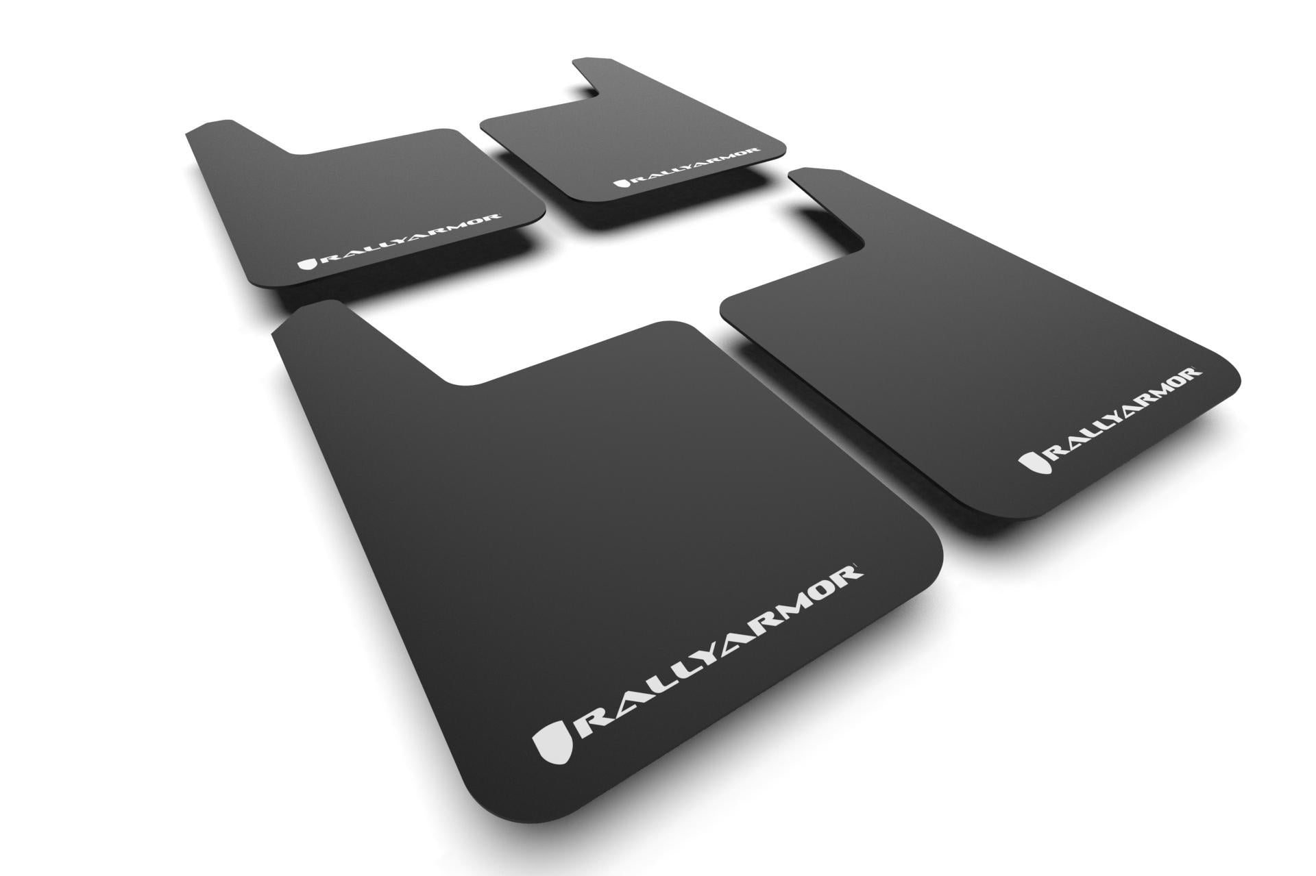 Rally Armor Black Mud Flap/White Logo - MF20-BAS-WH