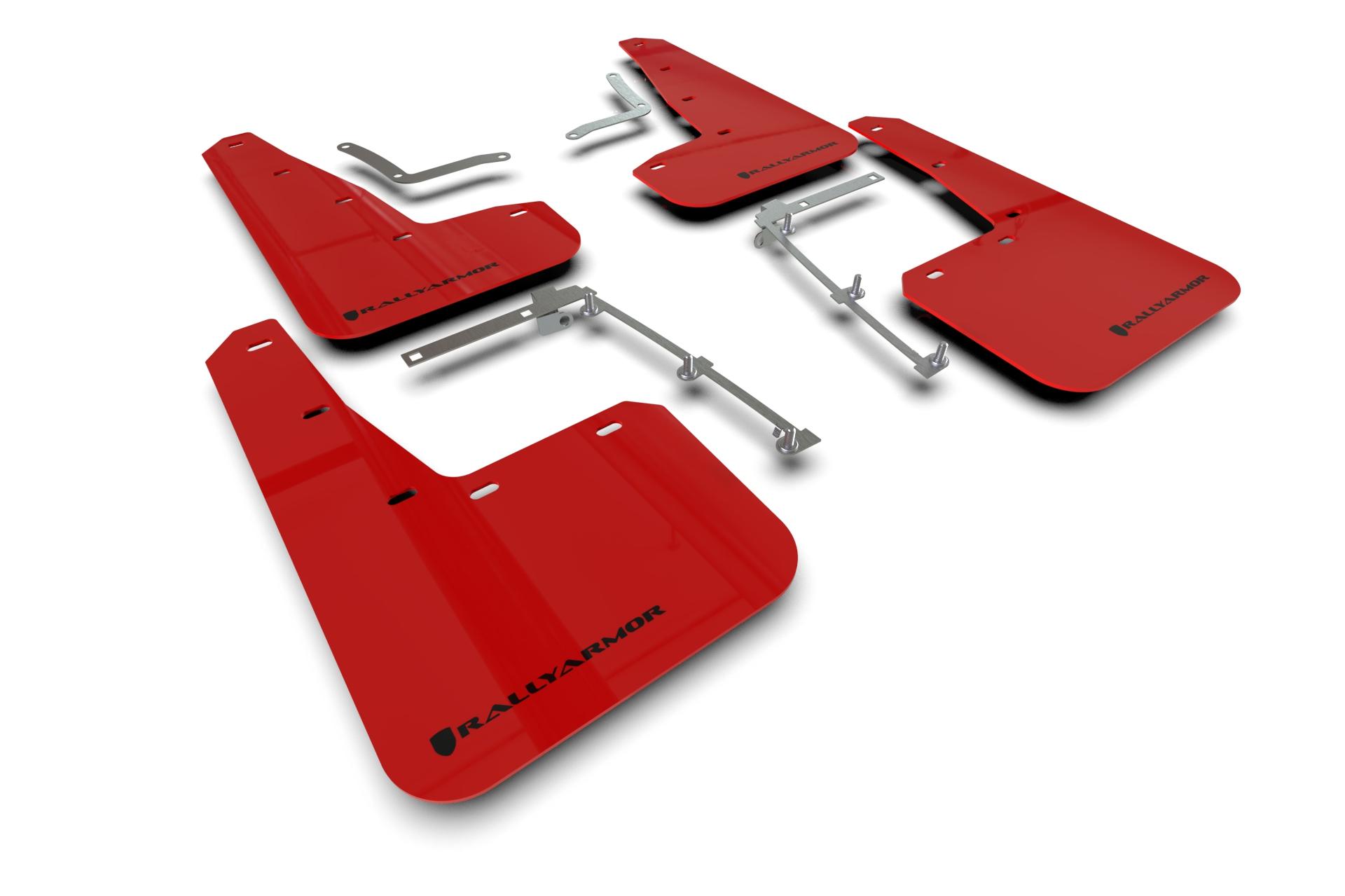 Rally Armor Red Mud Flap/Black Logo - MF74-UR-RD/BLK