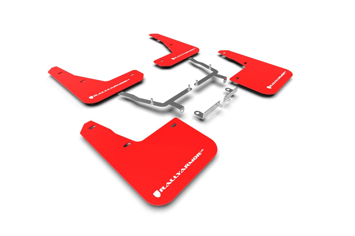 Rally Armor Red Mud Flap/White Logo - MF77-UR-RD/WH