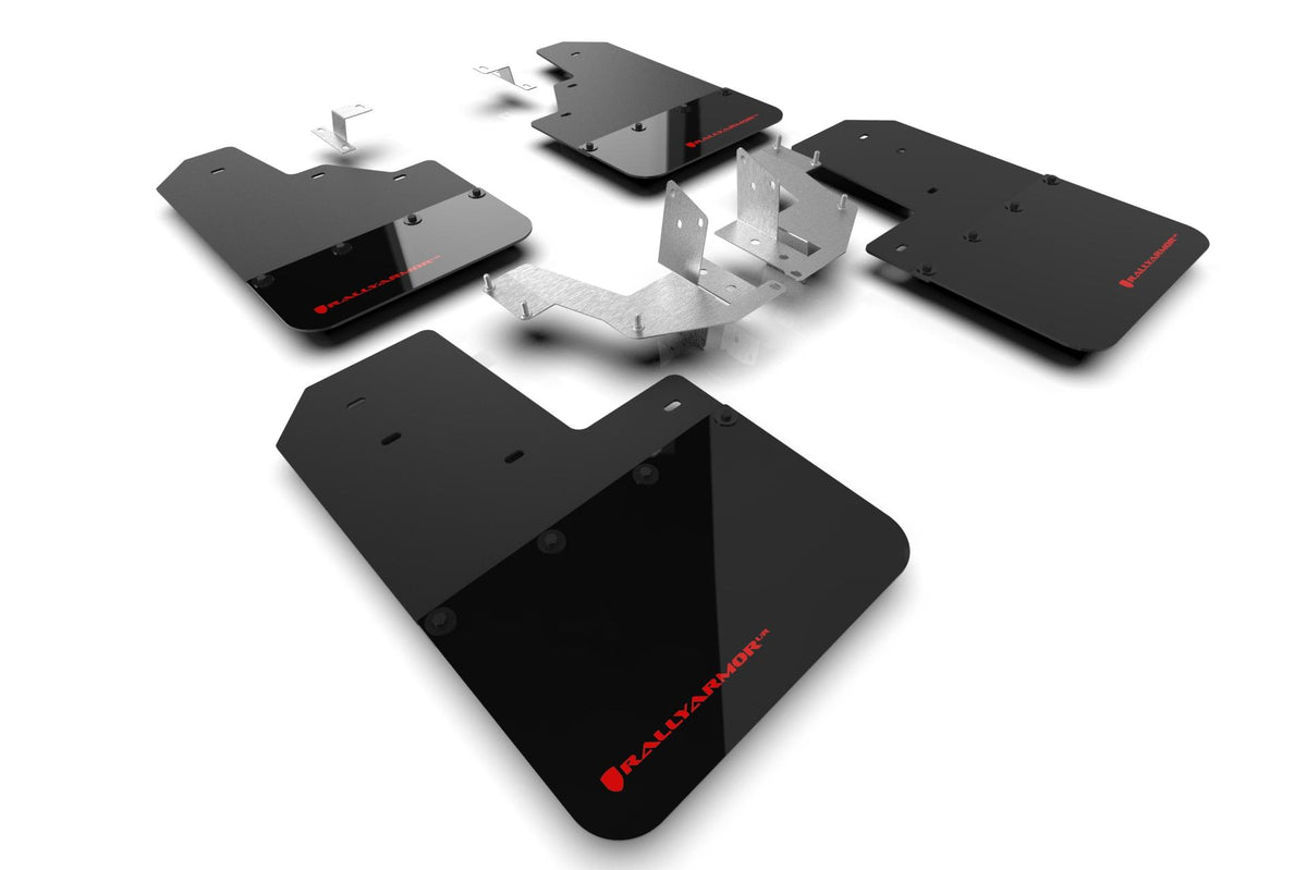 Rally Armor Black Mud Flap/Red Logo (2021-2025 Ford Bronco) - MF85-NO-PL-RD