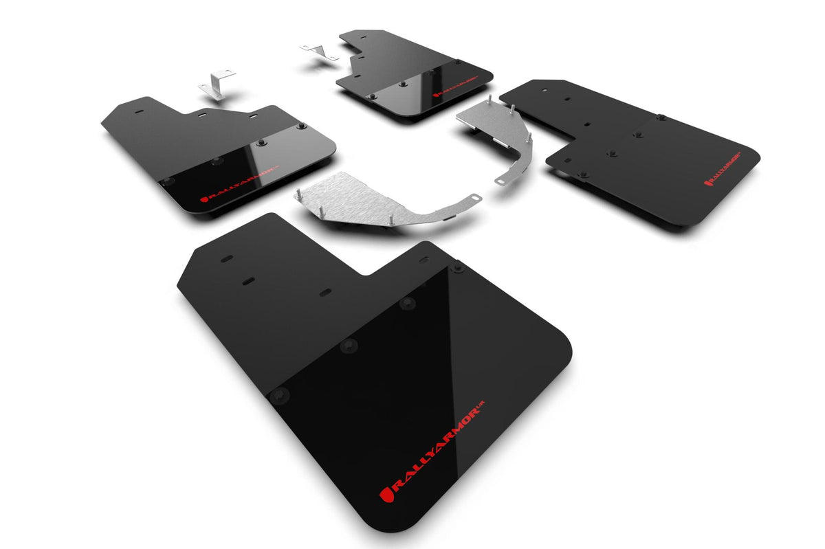 Rally Armor Black Mud Flap/Red Logo (2021-2025 Ford Bronco) - MF85-NO-ST-RD