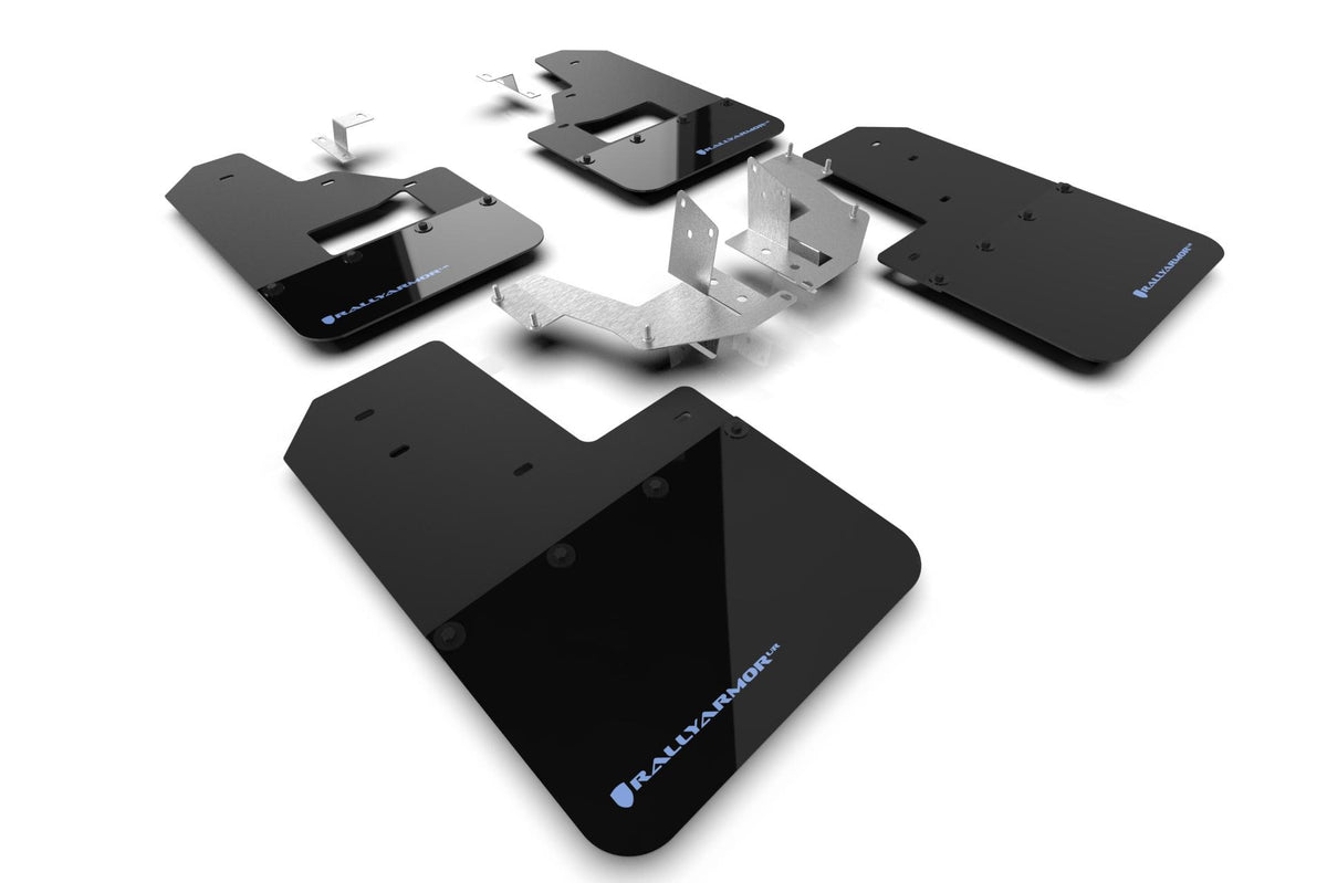 Rally Armor Black Mud Flap/Area Blue Logo (2021-2025 Ford Bronco) - MF85-RB-PL-ABL