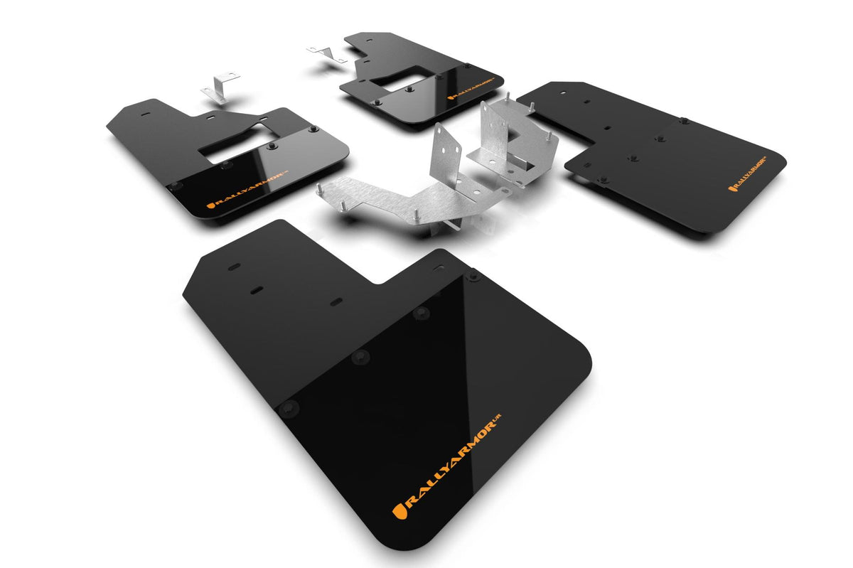 Rally Armor Black Mud Flap/Cy Orange Logo (2021-2025 Ford Bronco) - MF85-RB-PL-COR