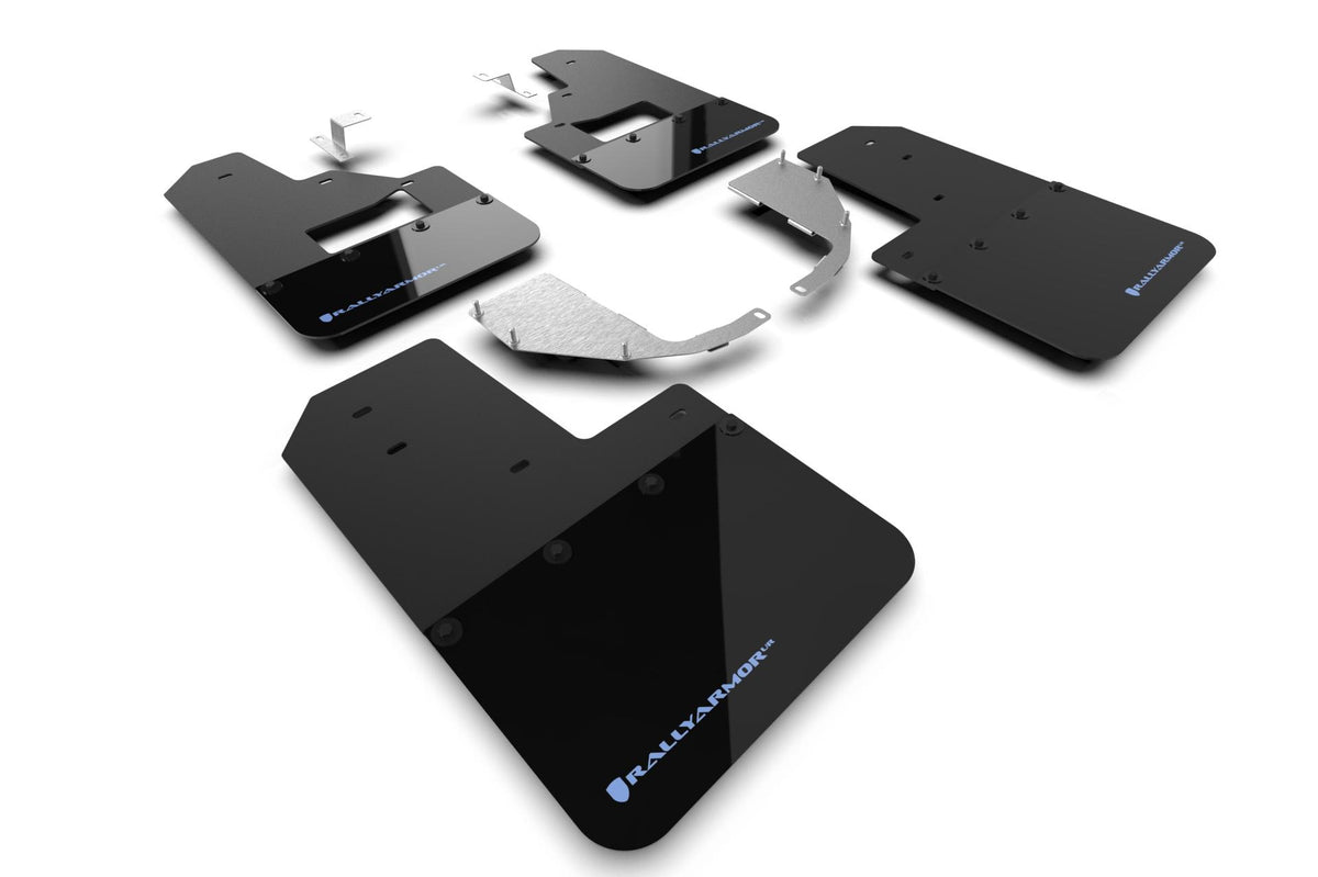 Rally Armor Black Mud Flap/Area Blue Logo (2021-2025 Ford Bronco) - MF85-RB-ST-ABL