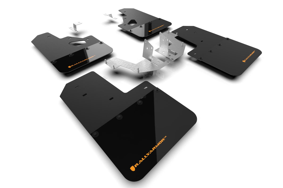 Rally Armor Black Mud Flap/Cy Orange Logo (2021-2025 Ford Bronco) - MF85-RR-PL-COR