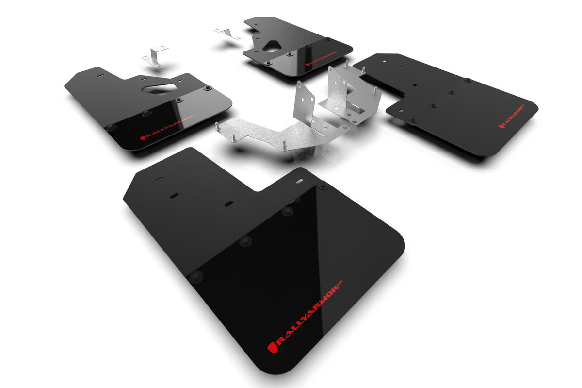 Rally Armor Black Mud Flap/Red Logo (2021-2025 Ford Bronco) - MF85-RR-PL-RD