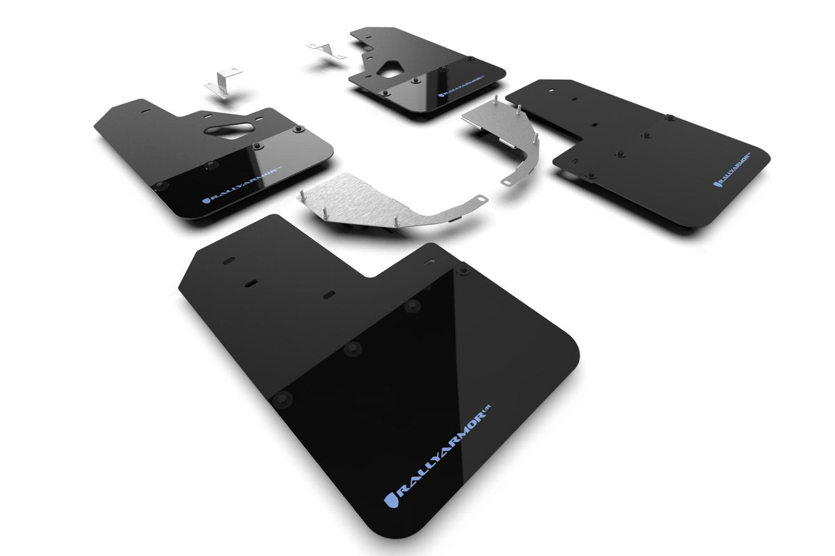 Rally Armor Black Mud Flap/Area Blue Logo (2021-2025 Ford Bronco) - MF85-RR-ST-ABL