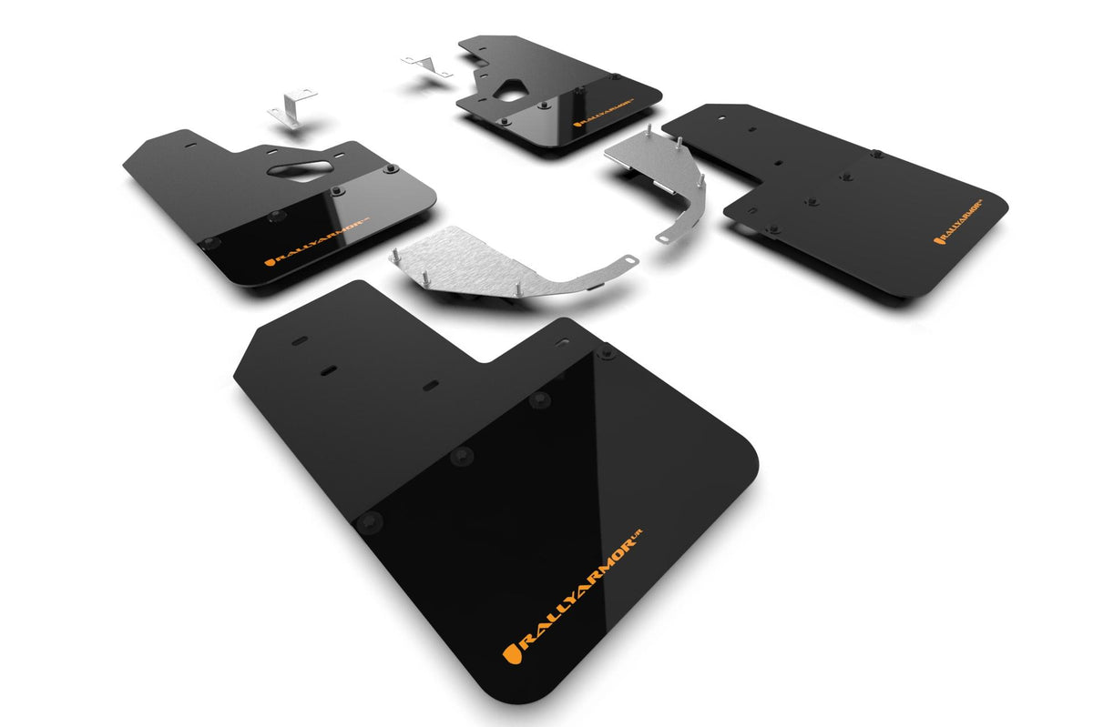 Rally Armor Black Mud Flap/Cy Orange Logo (2021-2025 Ford Bronco) - MF85-RR-ST-COR