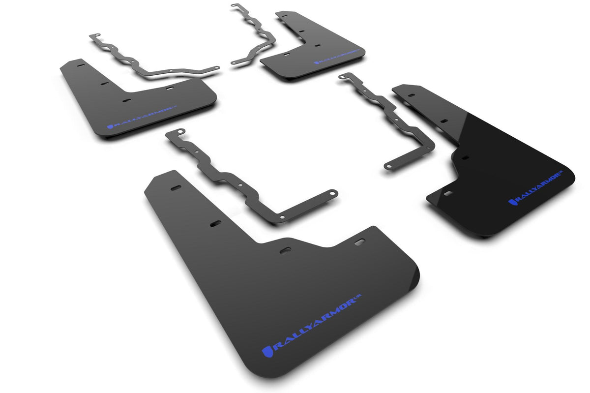 Rally Armor Black Mud Flap/Blue Logo - MF86-UR-BLK-BL