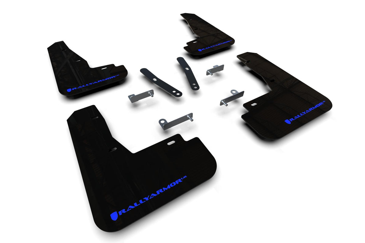 Rally Armor Black Mud Flap/Blue Logo (2022-2025 EV6) - MF91-UR-BLK-BL