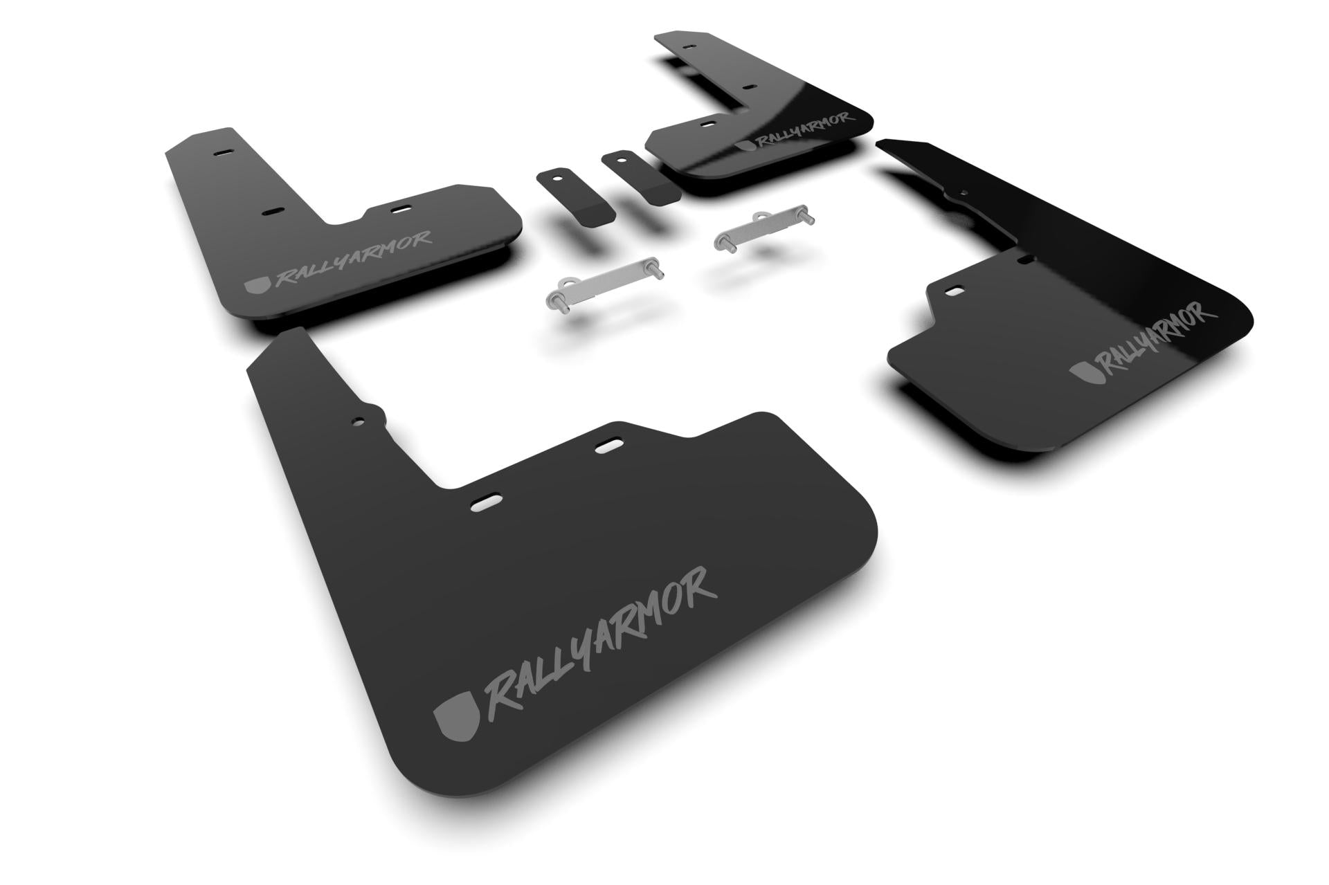 Rally Armor Black Mud Flap/Dark Grey Logo (2022-2025 WRX TS, WRX Premium, WRX Limited, WRX Base, WRX GT) - MF92-UR-BLK/DGRY-X