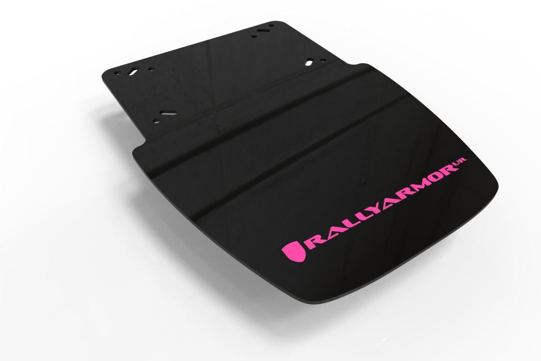 Rally Armor Black Mud Flap/Pink Logo - MF95-UR-BLK/CPK