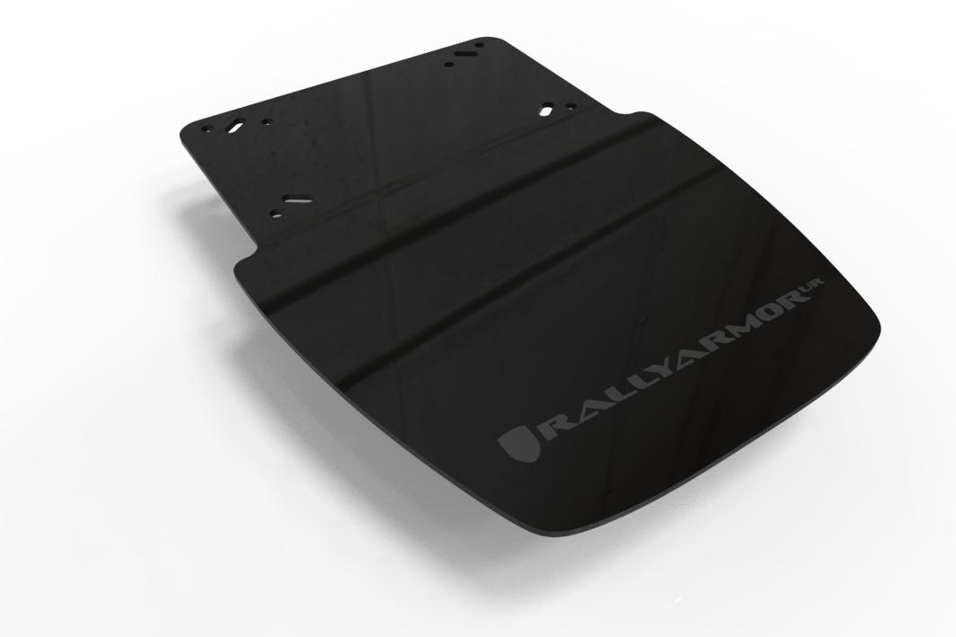 Rally Armor Black Mud Flap/Grey Logo - MF95-UR-BLK/GRY