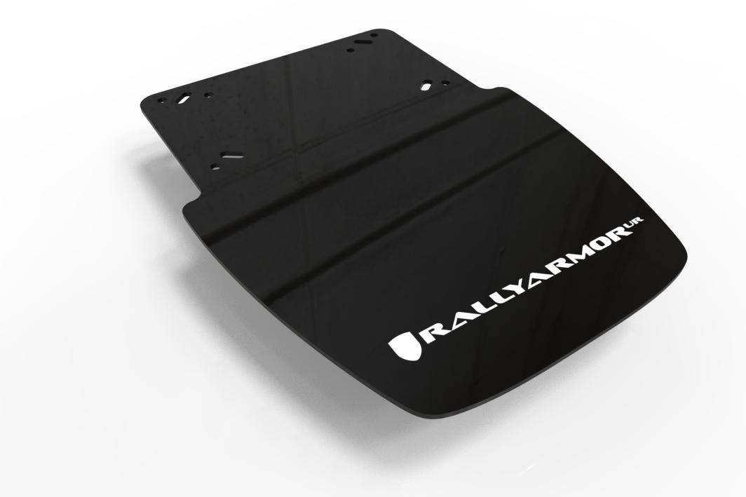 Rally Armor Black Mud Flap/White Logo - MF95-UR-BLK/WH